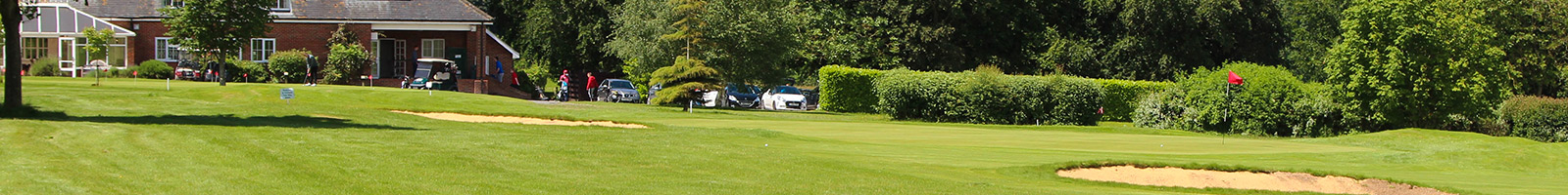 Golf course view of clubhouse